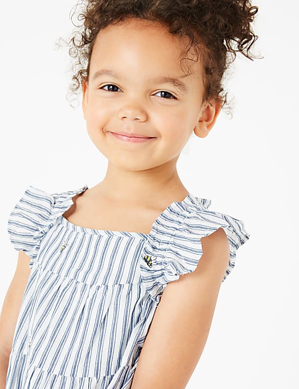 Cotton Bee Embroidered Dress (2-7 Yrs)