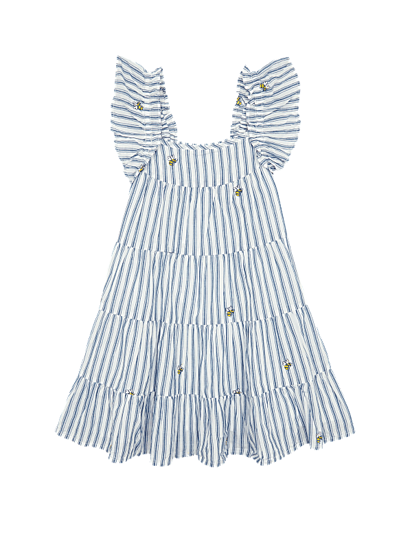 Cotton Bee Embroidered Dress (2-7 Yrs)