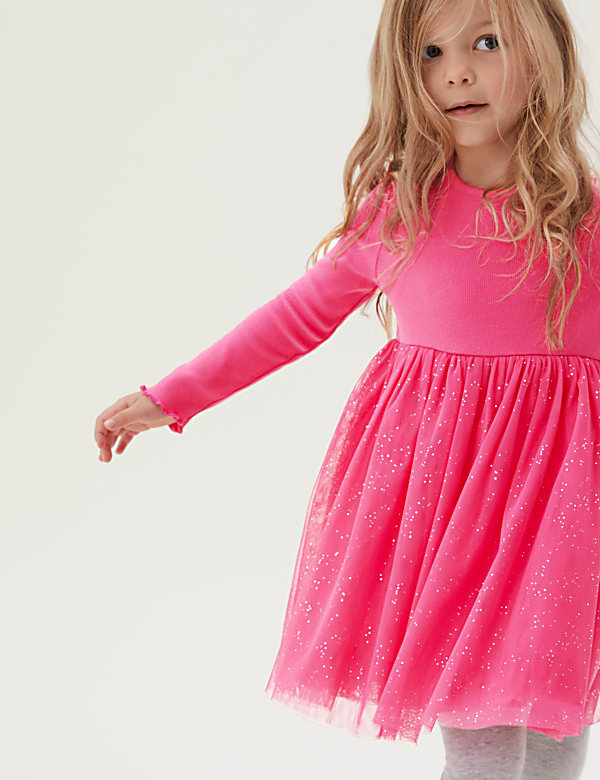 Cotton Rich Glitter Tulle Dress (2-7 Yrs)
