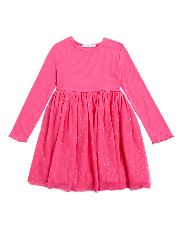 Cotton Rich Glitter Tulle Dress (2-7 Yrs)