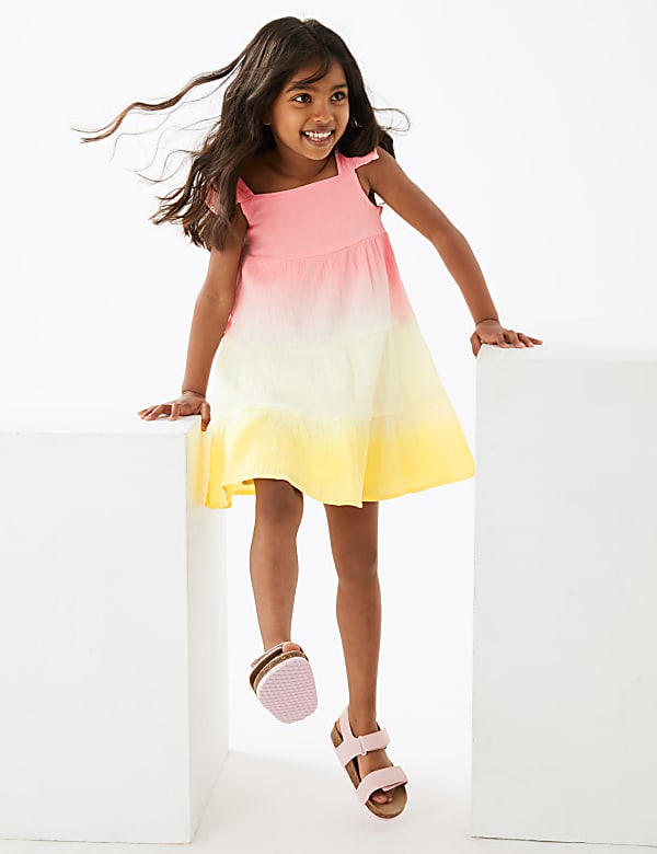 Pure Cotton Tie Dye Dress (2-7 Yrs)