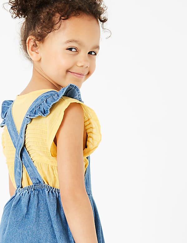 Pure Cotton Denim Pinafore Dress (2-7 Yrs)