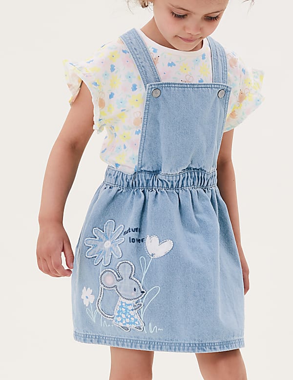 2pc Pure Cotton Floral Mouse Outfit (2-7 Yrs)
