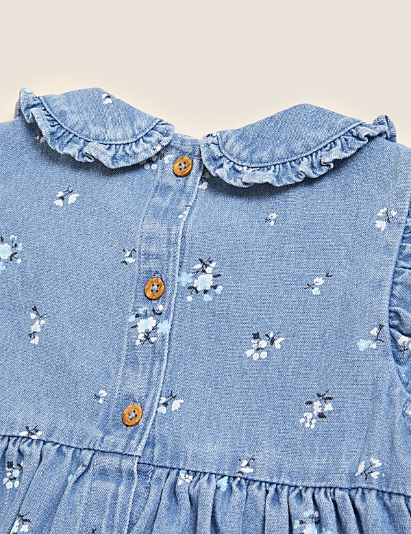 Denim Floral Print Dress (2-7 Yrs)