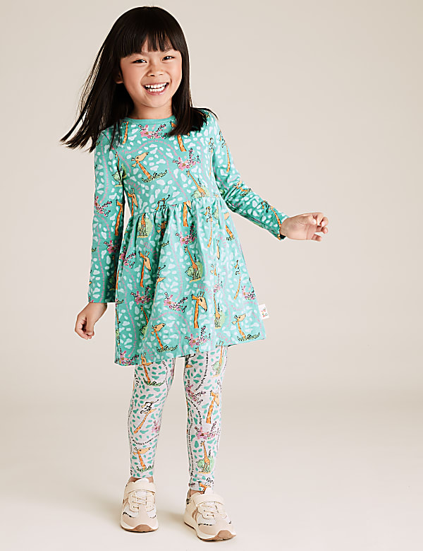 Roald Dahl™ & NHM™ Giraffe Print Dress (2-7 Yrs)