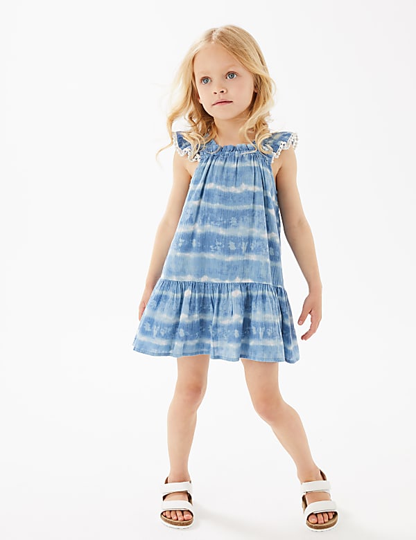 Pure Cotton Tie Dye Dress (2-7 Yrs)