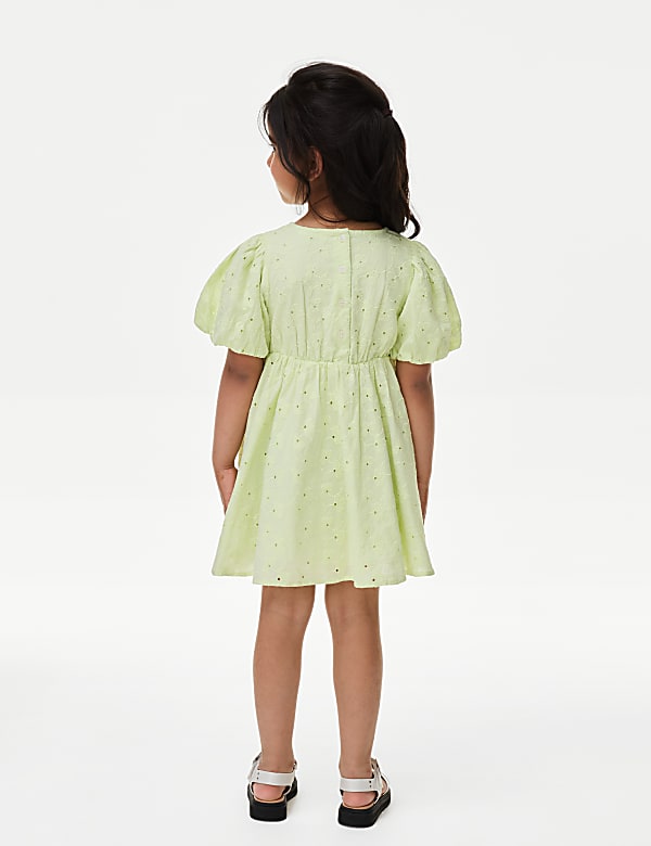 Pure Cotton Broderie Dress (2-8 Yrs)