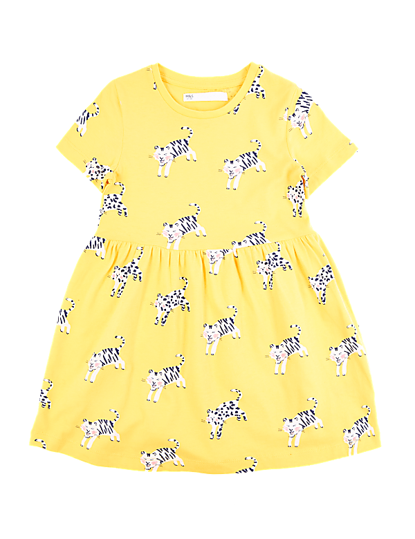 Cotton Tiger Print Dress (2-7 Yrs)