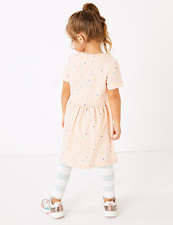 Cotton Spotted Dress (2-7 Yrs)
