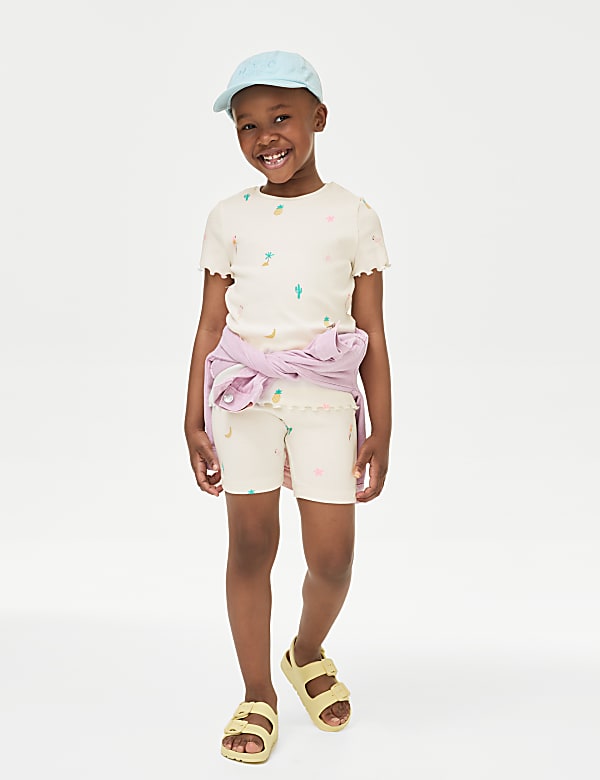 Printed cotton shorts outlet
