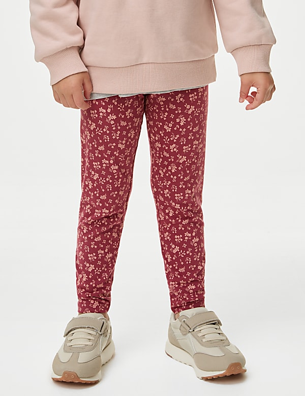 Leggings en coton &agrave; imprim&eacute; cerise (du 2 au 8 ans) - FR