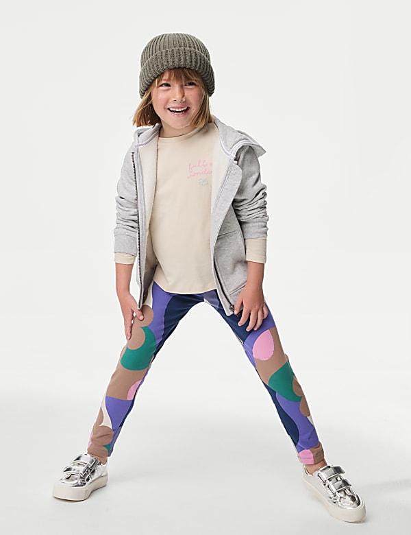 Cotton Rich Abstract Print Leggings (2-8 Yrs) - IT