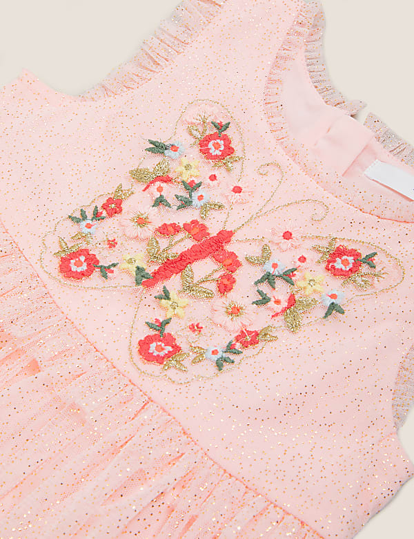 Butterfly Glitter Chiffon Dress (2-7 Yrs)