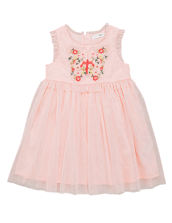 Butterfly Glitter Chiffon Dress (2-7 Yrs)