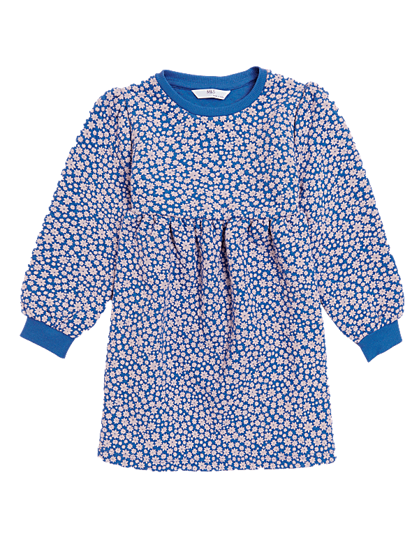 Cotton Rich Floral Quilted Dress (2-7 Yrs)