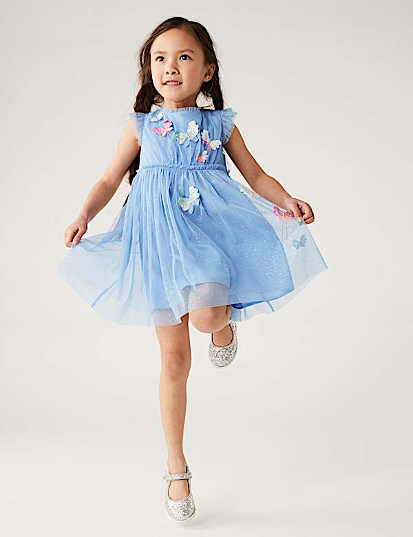 Butterfly Applique Tulle Dress