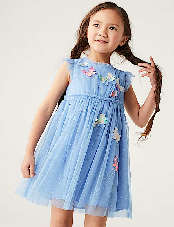 Butterfly Applique Tulle Dress
