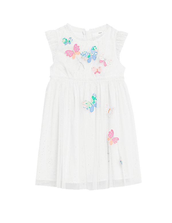Butterfly Applique Tulle Dress