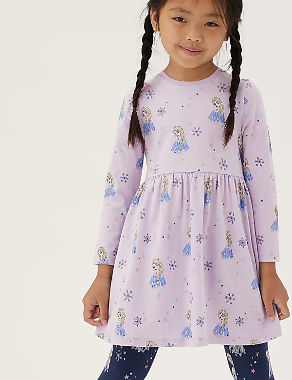 Pure Cotton Disney Frozen™ Dress (2-10 Yrs)