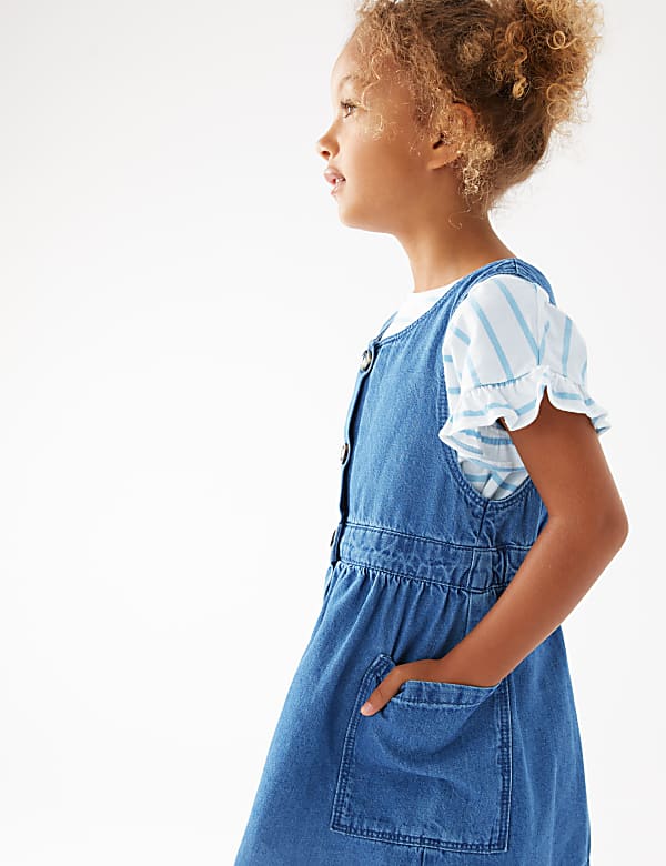 2pc Pure Cotton Pinafore Outfit (2-7 Yrs)