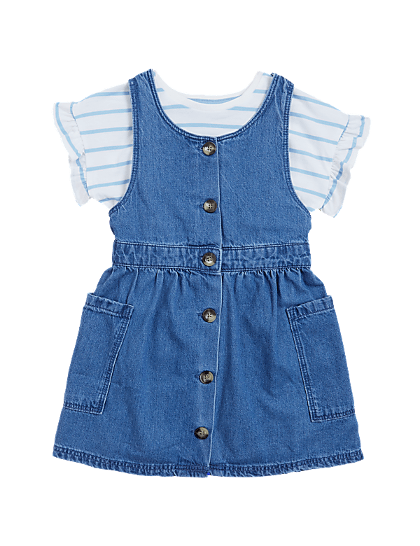 2pc Pure Cotton Pinafore Outfit (2-7 Yrs)