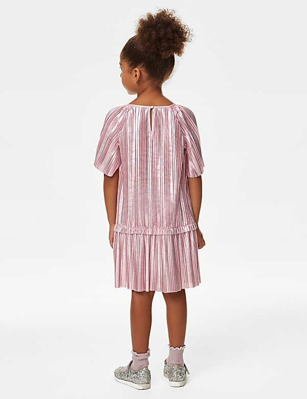 Plisse Metallic Dress (2-8 Yrs)