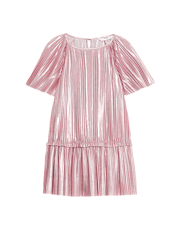 Plisse Metallic Dress (2-8 Yrs)