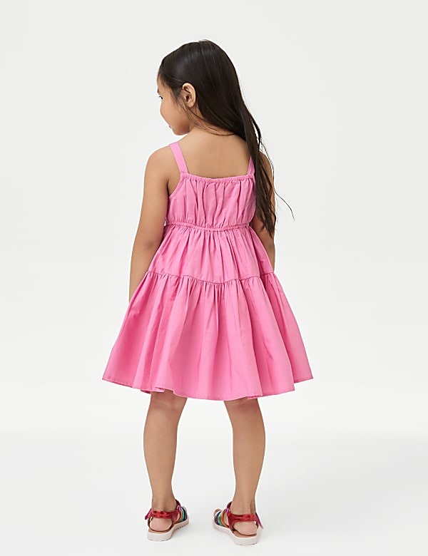 Pure Cotton Rosette Dress (2-8 Yrs)