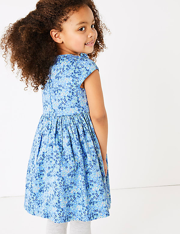 Cotton Floral Frill Dress (2-7 Years)