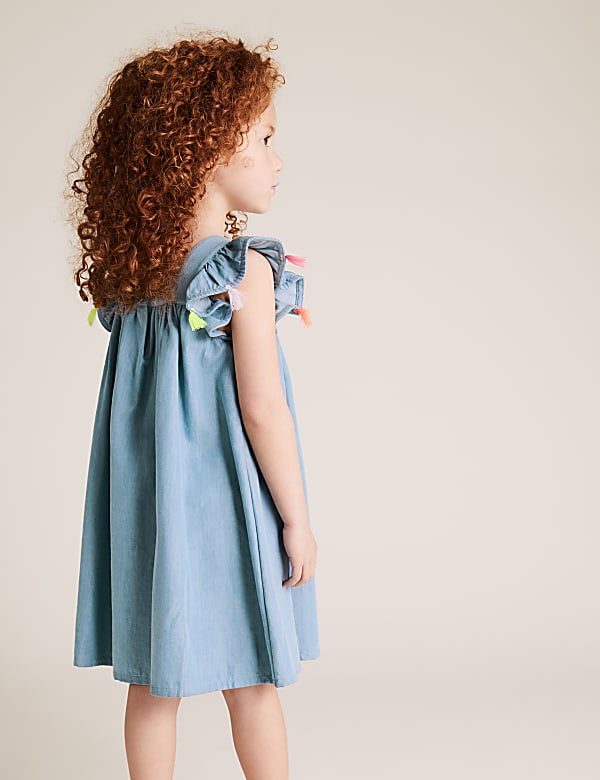 Buy Denim Butterfly Dress (2-7 Yrs) at Marks & Spencer