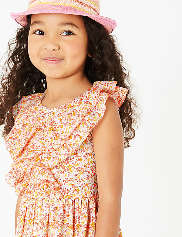 Cotton Ditsy Floral Print Dress