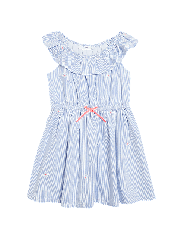 Pure Cotton Striped Dres