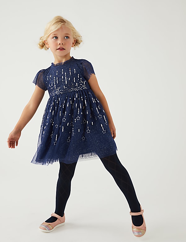 Sequin Star Embroidered Dress