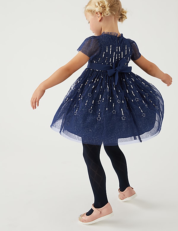 Sequin Star Embroidered Dress
