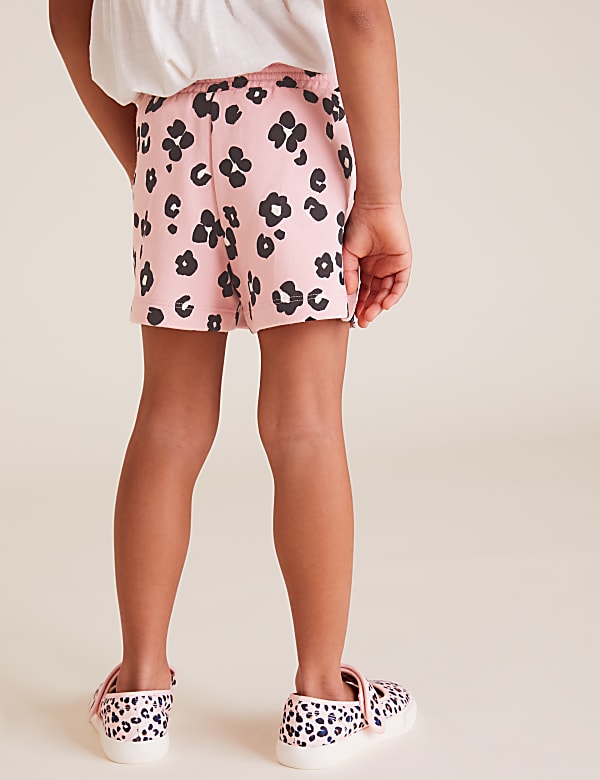Cotton Leopard Print Shorts