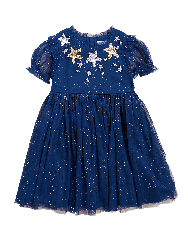 Tulle Sequin Stars Dress (2-7 Yrs)