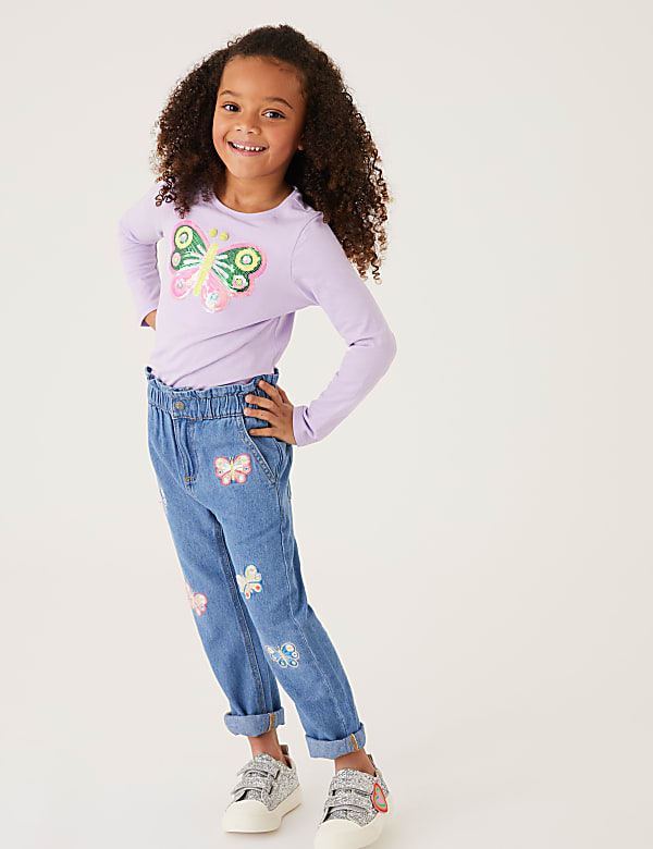 Relaxed Denim Butterfly Jeans (2-7 Yrs)