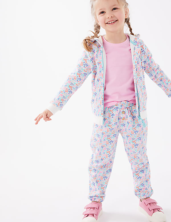 Pure Cotton Floral Trousers (2-7 Yrs)