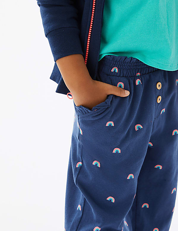 Pure Cotton Rainbow Print Trousers