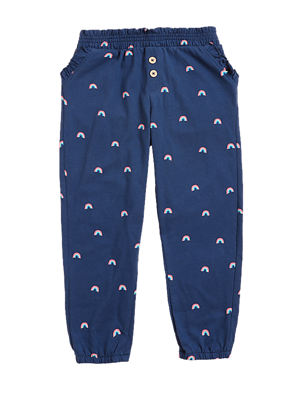 Pure Cotton Rainbow Print Trousers