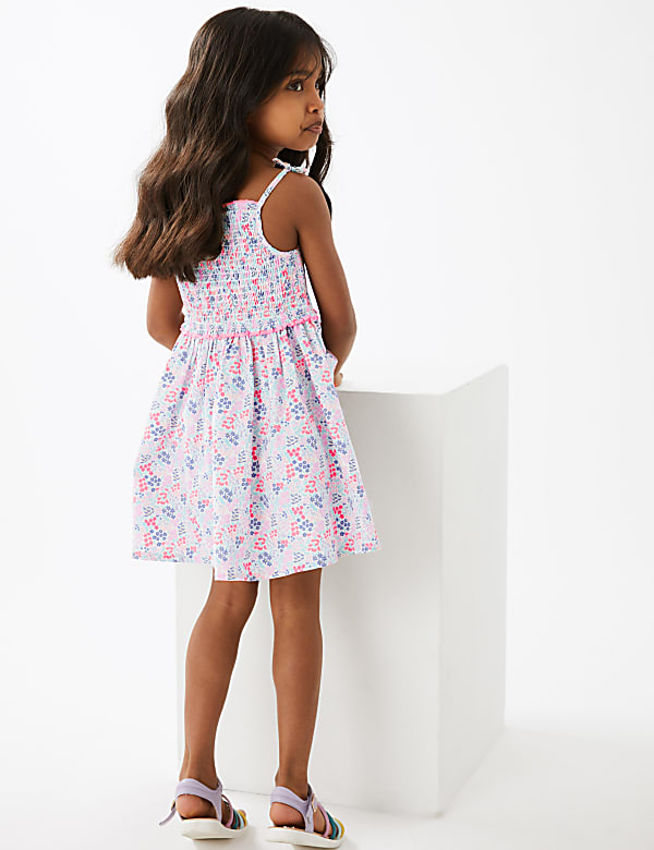Pure Cotton Floral Dress (2-7 Yrs)