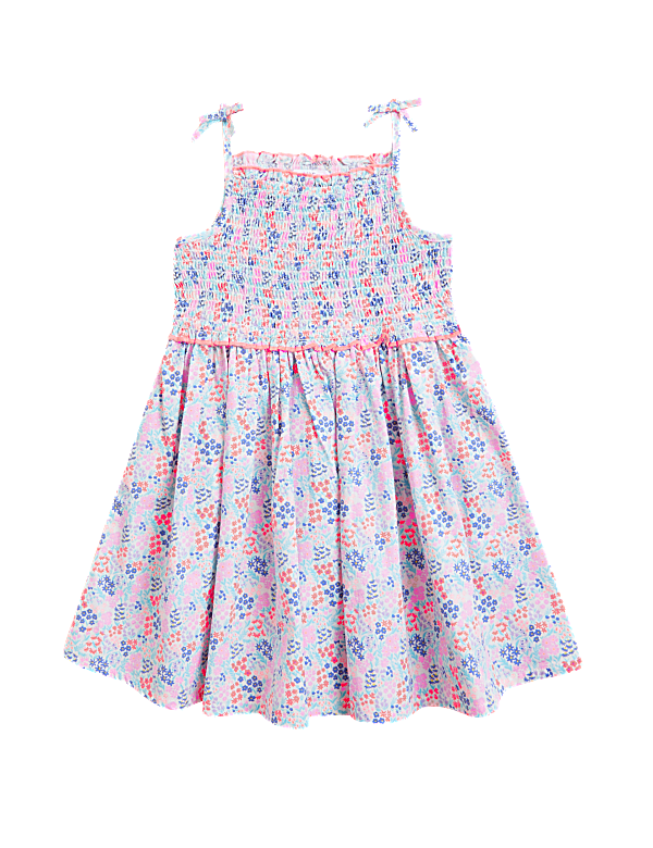 Pure Cotton Floral Dress (2-7 Yrs)