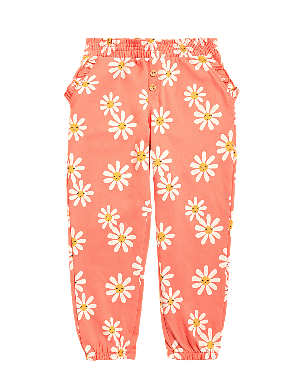 Pure Cotton Daisy Print Trousers