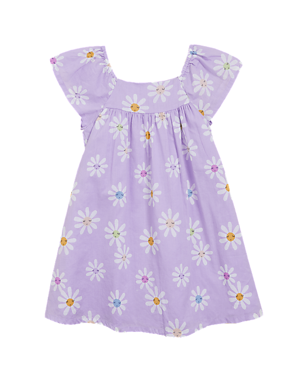Pure Cotton Daisy Print Dress (2-7 Yrs)