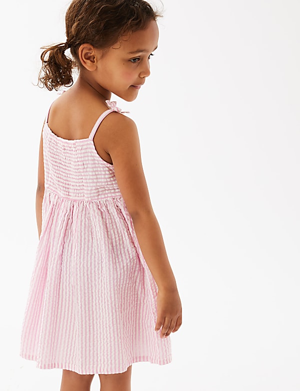 Pure Cotton Striped Butterfly Dress (2-7 Yrs)