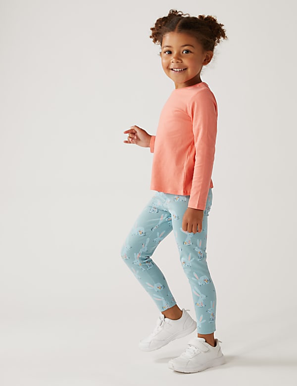 5pk Cotton Rich Patterned Leggings (2-7 Yrs) - AL