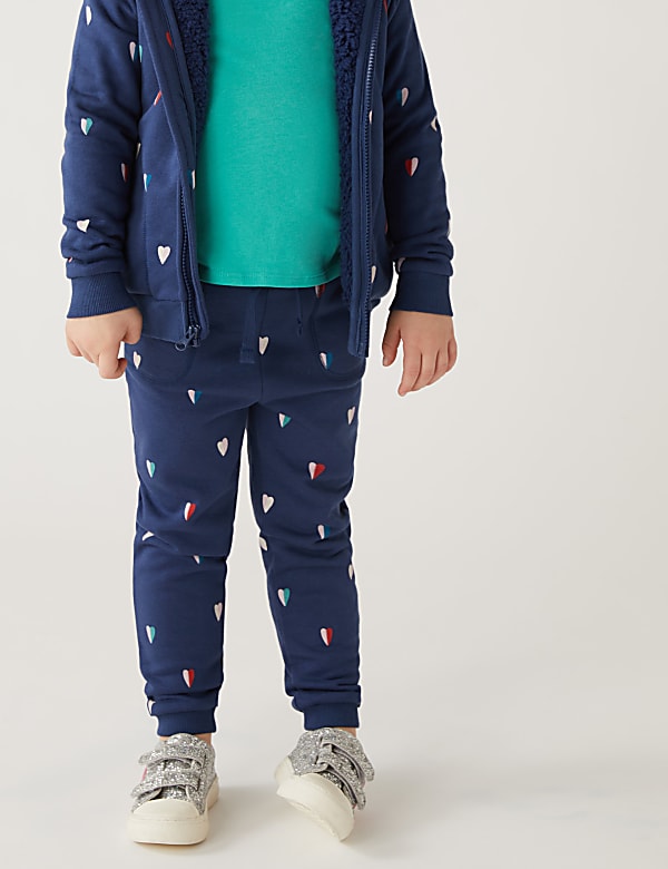 Cotton Rich Heart Print Joggers