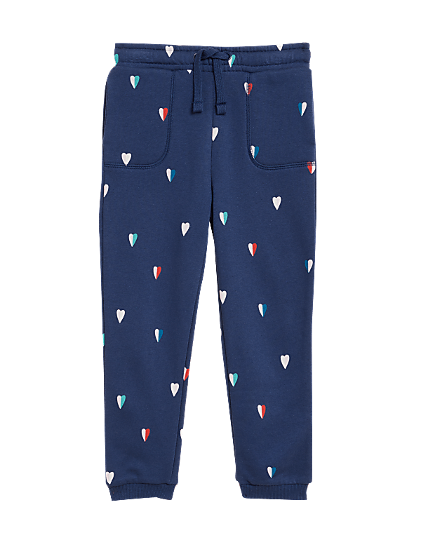 Cotton Rich Heart Print Joggers