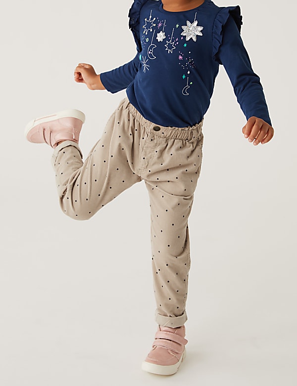 Pure Cotton Spotted Trousers