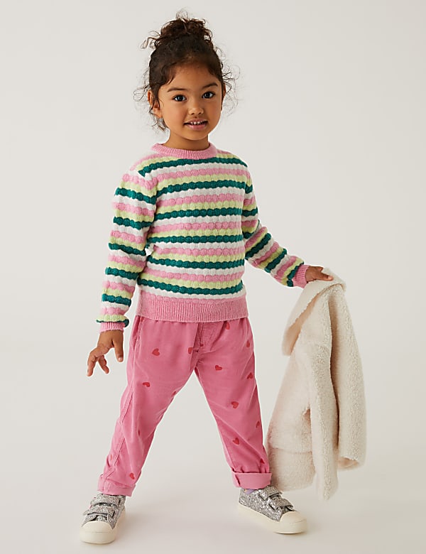 Pure Cotton Heart Print Trousers